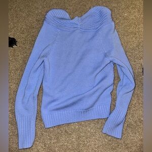 Women's Blue Off-Shoulder Sweater